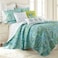 Levtex HomeSpruce Teal Quilt Set  King Quilt  Two King Pillow Shams  Paisley Pattern in Teals Greens and Blues  Quilt Size 106 x 92 and Pillow Sham Size 36 x 20  Reversible  Cotton