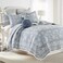 Levtex HomeAdare Blue Quilt Set  FullQueen Quilt and Two Standard Shams  Bordered Floral  Blue Navy and White  Quilt 88x92in and Shams 20x26in  Reversible  Cotton