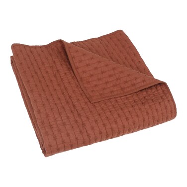 Levtex Home  Cross Stitch Adobe  Quilted Throw  50x60in  Cross Stitched Pattern  Reversible Pattern  Cotton Fabric