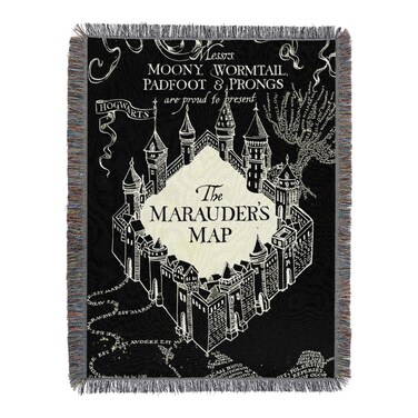 NorthwestHarry Potter Woven Tapestry Throw Blanket 48 x 60 Night Map
