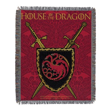 NorthwestNorthwest Game of Thrones  House of The Dragon Woven Tapestry Throw Blanket 48 x 60 Remember Blood