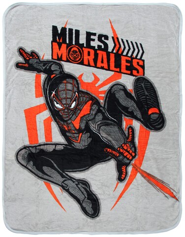 Northwest Marvel Miles Morales Spiderman Micro Raschel Throw Blanket 48 x 60