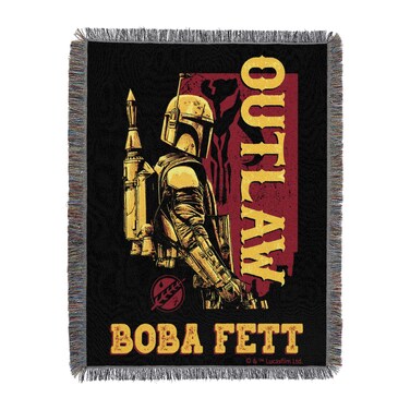 Northwest Star Wars  Book of Boba Fett Woven Tapestry Throw Blanket 48 x 60 Outlaw Art