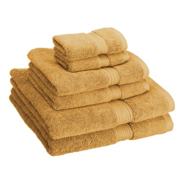 Superior Egyptian Cotton Solid Towel 6Piece 6PC Set Marigold