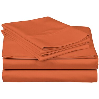 SUPERIOR LongStaple Combed Cotton 300 Thread Count DeepFitting Pocket Soft  Smooth Sheet Set Queen Pumpkin