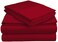 SUPERIOR 700 Thread Count Egyptian Cotton Material Sheets Modern Solid Deep Pocket 4 Piece Bed Sheet Set Includes One Flat One Fitted and Two Pillowcases Queen Burgundy