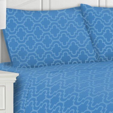 SUPERIOR Extra Soft Pillowcase Set Light Blue Trellis King