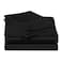 Superior Egyptian Cotton 300 Thread Count Bed Sheet Set 1 Elastic Deep Pocket Fitted Sheets 1 Flat Sheet 2 Pillowcases Soft Bedding Luxury Sheets Sateen Weave Full Black