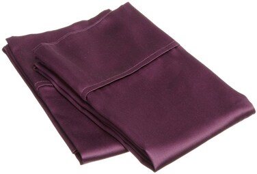 SUPERIOR100 Egyptian Cotton 400 Thread Count Solid 2Piece Pillowcase Set King Plum