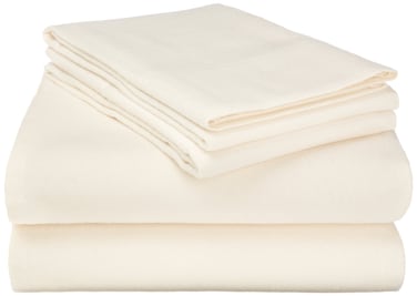 Superior Premium Cotton Flannel Sheets All Season 100 Brushed Cotton Flannel Bedding 3Piece Sheet Set with Deep Fitting Pockets  Ivory Solid Twin XL Bed