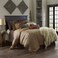 HiEnd Accents Brighton Faux Suede Western Bedding Set Full Tan 4 PC