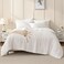 JELLYMONI Seersucker Comforter Set Queen Size with Sheets White Fluffy Bed in a Bag 7Pieces All Season Bedding Sets with Comforter Pillow Sham Flat Sheet Fitted Sheet Pillowcases