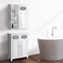 Teamson Home Dawson Wooden Removable Wall Medicine Cabinet Bathroom Storage Space Saver with 3 Open Shelves 1 Door Adjustable Inner Shelf White