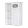 Teamson Home Dawson Wooden Removable Wall Medicine Cabinet Bathroom Storage Space Saver with 3 Open Shelves 1 Door Adjustable Inner Shelf White