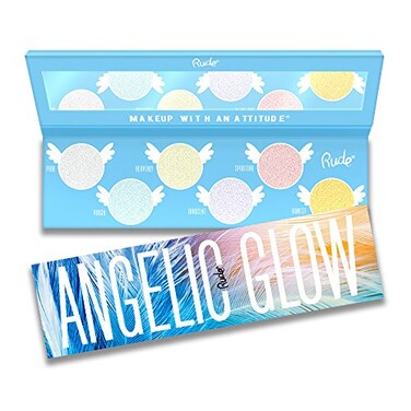 Angelic Glow Highlighter and Eyeshadow Palette by Rude Cosmetics for Women  032 oz Makeup