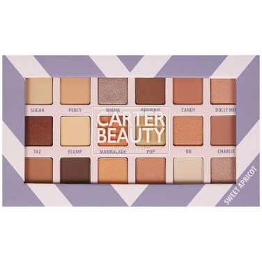 Carter Beauty18 Shade Eyeshadow Palette  Long Lasting Eye Shadow Makeup  Shimmer  Matte Vibrant Colors Sweet Apricot