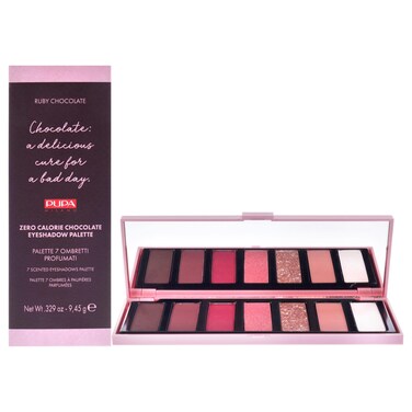 PupaMilano Zero Calorie Chocolate Eyeshadow Palette 002 Ruby Chocolate  7Shade Shadow Collection with Matte Satin and Metallic Colors  High Pigment Formula  Soft Blendable Texture  0329 oz