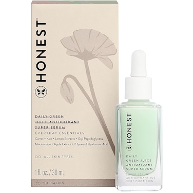 Honest BeautyDaily Green Juice Antioxidant Super Serum  Improves Skin Tone  Texture  Niacinamide  Hyaluronic Acid  Vegan  Cruelty Free  1 fl oz