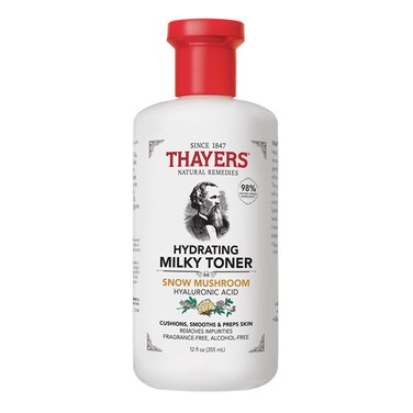 THAYERS Milky Face Toner Skin Care with Snow Mushroom and Hyaluronic Acid Natural Gentle Facial Toner for Dry and Sensitive Skin 355mL