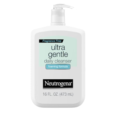 Neutrogena Fragrance Free Ultra Gentle Foaming Daily Cleanser Hydrating Face Wash for Sensitive Skin Removes Makeup  Gently Cleanses Without Over Drying Hypoallergenic 16 fl oz