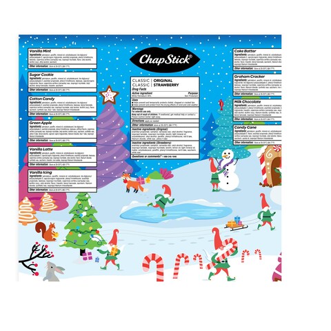 ChapStick 12 Days of Holiday Advent Calendar Lip Balm Gift Set  015 Oz