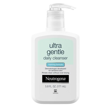 Neutrogena Ultra Gentle Foaming Facial Cleanser Hydrating Face Wash for Sensitive Skin Gently Cleanses Face Without Over Drying OilFree SoapFree 58 fl oz