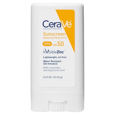 CeraVeMineral Sunscreen Stick SPF 50  Broad Spectrum SPF  Hyaluronic Acid  Ceramides  Titanium Dioxide  Zinc Oxide Sunscreen  100 Mineral Face Sunscreen Stick  Fragrance Free  Oil Free