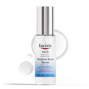 Eucerin Face Immersive Hydration Moisture Boost Face Serum UltraLightweight Hyaluronic Acid Serum Smooths Fine Lines and Wrinkles 1 Fl Oz Bottle