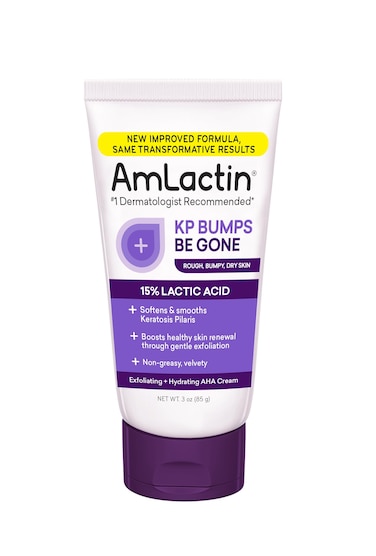 AmLactin KP Bumps Be Gone  3 oz Keratosis Pilaris Moisturizing Cream with 15 Lactic Acid  Exfoliator and Moisturizer for Dry Rough and Bumpy Skin Packaging May Vary