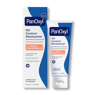 PanOxylAM Oil Control Moisturizer NEW Sheer Formula Absorbs Excess Oil and Reduces Shine with Mineral Sunscreen for Acne Prone and Oily And All Skin Tones  17 oz