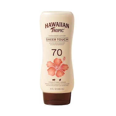 Hawaiian Tropic Sheer Touch Ultra Radiance Lotion Sunscreen SPF 70 8oz  Hawaiian Tropic Sunscreen SPF 70 Sunblock Broad Spectrum Sunscreen Oxybenzone Free Sunscreen Body Sunscreen 8oz