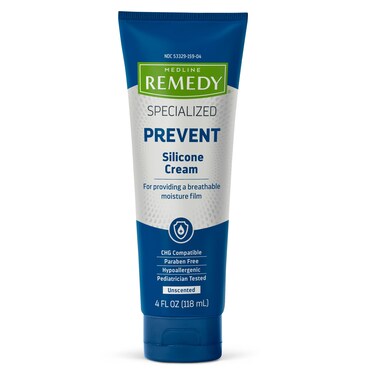 Medline RemedySpecialized Silicone Cream Unscented 4 fl oz Gentle Breathable Film for All Ages Parabenfree and Hypoallergenic Skin Care Cream Barrier Cream for Dry Cracked Skin