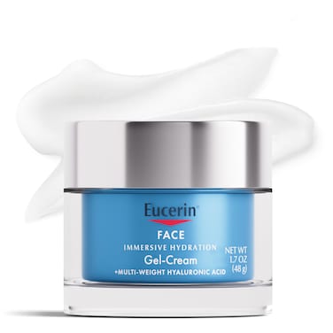 EucerinFace Immersive Hydration Gel Cream with Hyaluronic Acid UltraLightweight Face Moisturizer Smooths Fine Lines and Wrinkles 17 Oz Jar