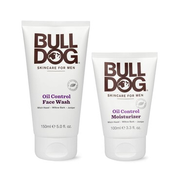 BULLDOG Mens Skincare and Grooming Oil Control Starter Kit with Moisturizer and Face Wash 2 Count