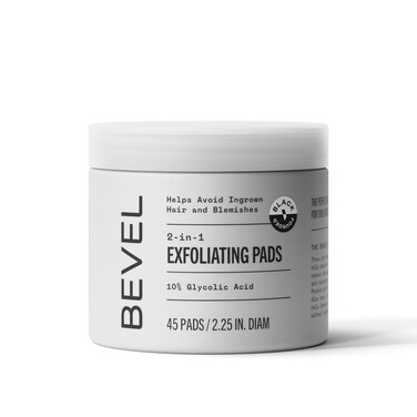 Bevel 10 Glycolic Acid Toner Pads for Face Helps Remove Dead Skin Cells and Reduce Ingrown Hairs for Even Skin Tone and Texture 45 Count Packaging May Vary