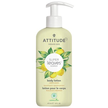 ATTITUDEBody Lotion EWG Verified Moisturizer Vegan Skin Care Products NonGreasy Hydrating for Dry Skin Cruelty Free Refreshing Lemon Leaves 16 Fl Oz