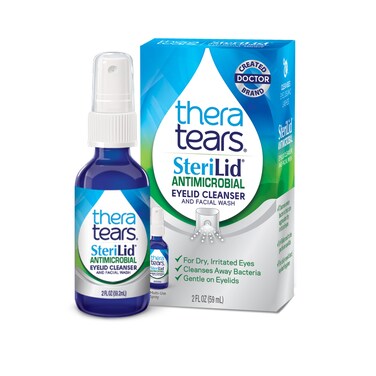 TheraTearsSteriLid Antimicrobial Eyelid Cleanser and Face Wash for irritated eyes 2 fl oz Spray