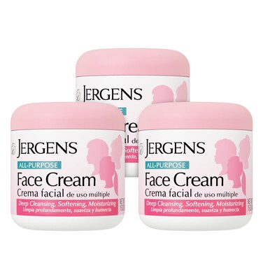Jergens All Purpose Face Cream Deep Cleansing Facial Cream Makes Skin Smooth and Vibrant 15 Ounce Pack of 3