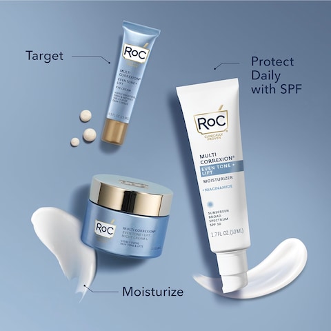 RoC Multi Correxion 5 in 1 AntiAging Daily Face Moisturizer with Broad Spectrum SPF 30  Shea Butter Skin Care Routine 17 oz with Night Cream Packette Packaging May Vary
