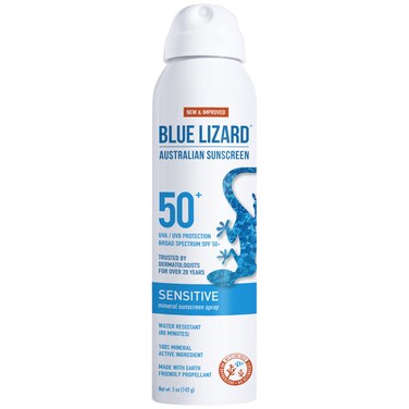 BLUE LIZARD Mineral Sunscreen Sensitive SPF 50 Spray 5 Ounce