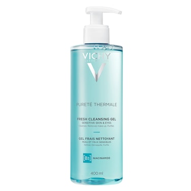 Vichy Puret Thermale Fresh Cleansing Gel  Formulated With Glycerin  Niacinamide  Gentle Gel Cleanser  Makeup Remover  Removes Impurities Without Overdrying  Safe For Sensitive Skin  Eyes