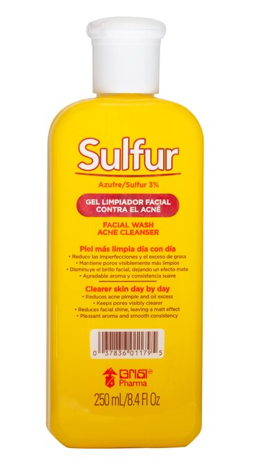 Sulfur Grisi Facial Wash and Cleanser Reduces Oil Excess Pimples 84 Fl Oz Bottle