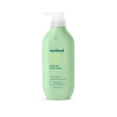 Method Body Lotion Daily Zen Cucumber Seaweed  Green Tea notes 24 Hours of Moisture 14 oz