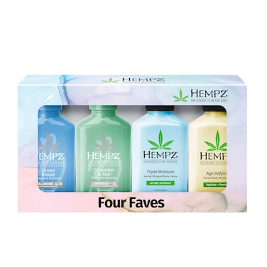 Hempz Fresh Four  Hydrating Body  Hand Lotion 4Pack Travel Size 225 Oz Each  Perfect for OntheGo Moisturizer For Women Featuring 4 Mini Lotions For Travel