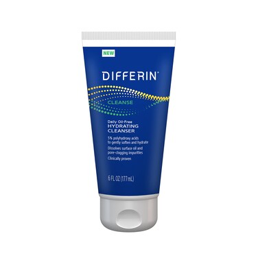 DifferinFacial Cleanser Daily Oil Free Hydrating Face Wash by the makers of Differin Gel Gentle Skin Care for Acne Prone Skin PHAs 6 Oz