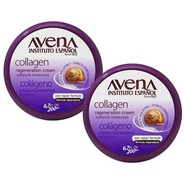 Avena Instituto Espaol Collagen Regeneration Cream Softens  Moisturizes Skin Repair Formula 2Pack 68 Fl Oz each 2 Jars
