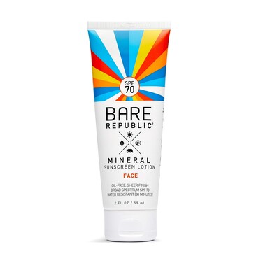 Bare RepublicMineral Sunscreen SPF 70 Sunblock Face Lotion Enriched with AntioxidantRich Hydrators 2 Fl Oz
