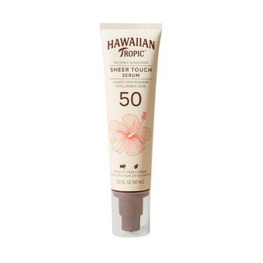 Hawaiian Tropic Sheer Touch Body Serum SPF 50 33 oz  Hyaluronic Acid Serum Sunscreen Serum Hydrating Serum Travel Size Sunscreen SPF 50 33 oz