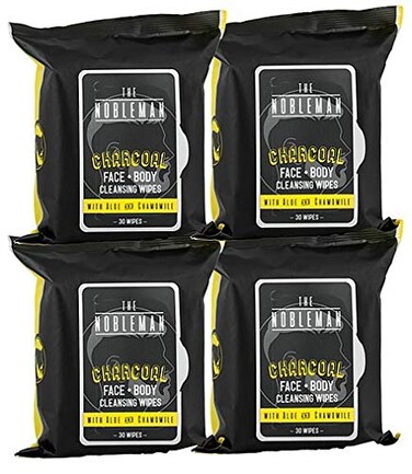 Nobleman The Face  Body Cleansing Wipes Charcoal 30 count