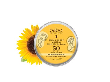 Babo Botanicals Swim  Sport Mineral Sunscreen Balm SPF50  Natural Zinc Oxide  For Face  Body  For all Ages  Dermatologist Tested  CrueltyFree  FragranceFree  EWG Verified  Water Resistant